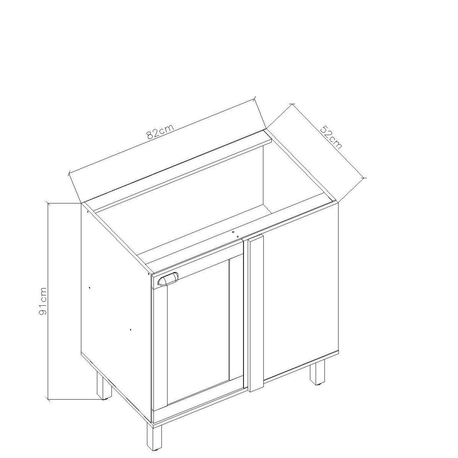 Balcão de Canto para Cozinha 1 Porta sem Tampo Iluminata  - 4