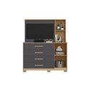 Ver imagem 4 de Cômoda com Painel TV 43" 4 Gavetas 2 Portas e Espelho Dunas Espresso Móveis