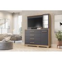 Ver imagem 1 de Cômoda com Painel TV 43" 4 Gavetas 2 Portas e Espelho Dunas Espresso Móveis