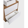 Gabinete para Banheiro com Cuba e Espelheira Organica 60cm Mdf Freijo com Branco Dubai - On Móveis - 10