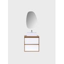 Ver imagem 4 de Gabinete para Banheiro com Cuba e Espelheira Organica 60cm Mdf Freijo com Branco Dubai - On Móveis