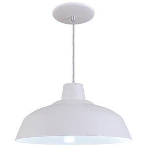 Pendente Retrô 34cm Luminária Lustre Alumínio Branco Textura - T&T Iluminação