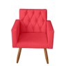 Kit Sofá 2 Lugares e 2 Poltrona Para Sala Bianca Capitonê e Puff Redondo Suede Vermelho - Móveis - 2