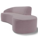 Ver imagem 5 de Sofá Living 3 Lugares 260cm Braço Esquerdo Mozart D06 Veludo Rosê - Mpozenato