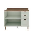Ver imagem 4 de Balcão para Cozinha 2 Portas 3 Gavetas Provençais com Tampo Iluminata Verde/Mint/Ébano Fosco