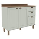 Ver imagem 3 de Balcão Para Cozinha 2 Portas 3 Gavetas Provençais com Tampo Iluminata 