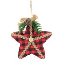Ver imagem 1 de Kit 12 Enfeite Árvore Natal Pendente Natalino Estrela 15cm