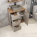 Ver imagem 2 de Gabinete de Banheiro Aqua 56,7cm Estilare GAB4001 Nude/Carvalho