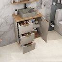 Ver imagem 3 de Gabinete de Banheiro Aqua 56,7cm Estilare Gab4001 Nude/carvalho