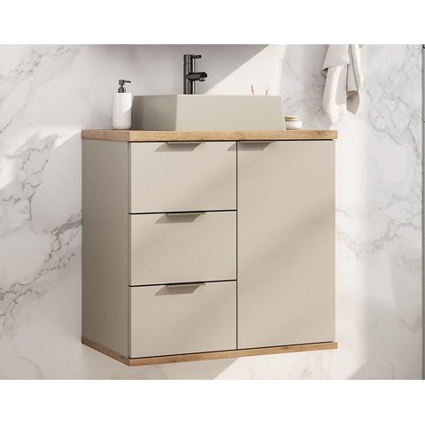 Gabinete de Banheiro Aqua 56,7cm Estilare Gab4001 Nude/carvalho