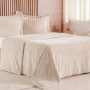 Ver imagem 1 de Kit Colcha Casal Luxor Dubble 100% Poliéster 220x240cm Tessi Centeio Claro