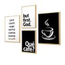 Kit 4 Quadros para Decoração Frases Cantinho do Café Cozinha - 1