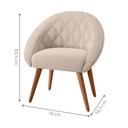 Ver imagem 2 de Poltrona Vila Serena Conforto Tecido Inca Estrutura Madeira Pés Maciços Areia Framar 76cm 120kg