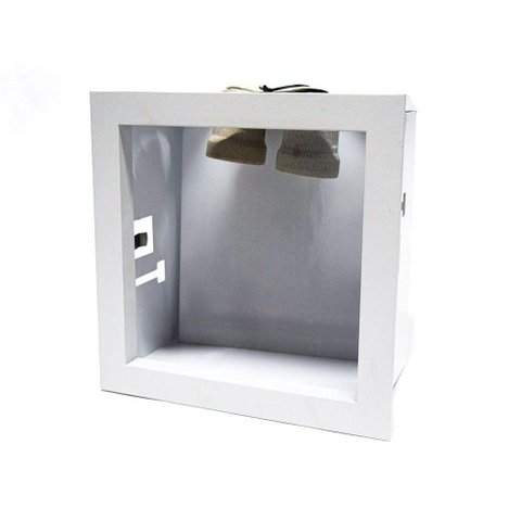 Plafon Square para 1 Lâmpada e-27 Moldura com Recuo Branco Itamonte Iluminação 200cm
