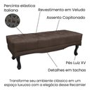 Ver imagem 4 de Recamier 0,90m com Pés Luis Xv e Capitonê em Tecido Veludo Vicenza - Lucadi Marrom