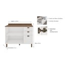 Ver imagem 3 de Balcão para Cozinha 2 Portas 3 Gavetas Provençais com Tampo Iluminata Branco/Fosco/Ébano