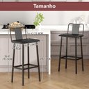 Ver imagem 5 de Kit 2 Banquetas para Cozinha Altas Conjunto 2 Banquetas Altas Aço Industrial