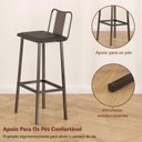 Ver imagem 7 de Kit 2 Banquetas para Cozinha Altas Conjunto 2 Banquetas Altas Aço Industrial