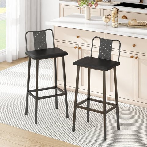 Kit 2 Banquetas para Cozinha Altas Conjunto 2 Banquetas Altas Aço Industrial