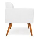 Ver imagem 4 de Kit 2 Poltronas Elisa Corino Pés Palito Castanho - D’Rossi Branco