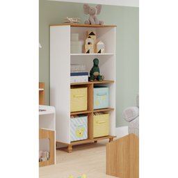 Conjunto Quarto de Bebê Completo Berço 2 em 1 Cômoda Estante Guarda Roupa Bala de Goma Espresso Móve - 3