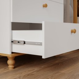 Conjunto Quarto de Bebê Completo Berço 2 em 1 Cômoda Estante Guarda Roupa Bala de Goma Espresso Móve - 6