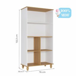 Conjunto Quarto de Bebê Completo Berço 2 em 1 Cômoda Estante Guarda Roupa Bala de Goma Espresso Móve - 14