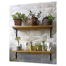 Prateleira de Parede Nicho Suspenso com Metal Madeira Kalise 45cm - 5