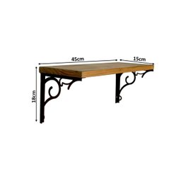 Prateleira de Parede Nicho Suspenso com Metal Madeira Kalise 45cm - 4