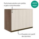 Ver imagem 4 de Armario Aereo Basculante MDF 60 cm Kali 166771 Carvalho Toq Bianco Nicioli