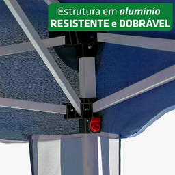 Tenda Articulada Gazebo 3x3m Articulado Alumínio Praia Camping com Bolsa - Azul - 3