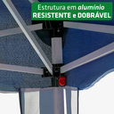 Ver imagem 3 de Tenda Articulada Gazebo 3x3m Articulado Alumínio Praia Camping com Bolsa - Azul