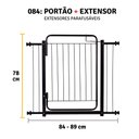 Ver imagem 2 de Grade Portão Proteção Pet Cachorro 84 a 89 Cm Criança Cães:preto