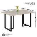 Ver imagem 3 de Mesa para Sala de Jantar Retangular 120x90cm Mdf com Vidro Lunna