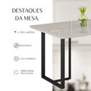 Ver mais imagens de Mesa para Sala de Jantar Retangular 120x90cm MDF com Vidro Lunna Cinza/Preto Fosco/Off White
