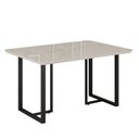 Ver imagem 1 de Mesa para Sala de Jantar Retangular 120x90cm MDF com Vidro Lunna Cinza/Preto Fosco/Off White