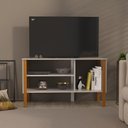 Ver imagem 1 de Rack para Tv até 40 Polegadas 3 Prateleiras Verona 90cm - Via Nossa - Branco e Cedro