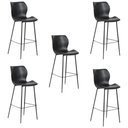 Ver imagem 1 de Kit 5 Banquetas Alta com Encosto para Bancada Cozinha Penha R02 PU Preto - Mpozenato