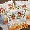 Ver imagem 1 de Jogo de Toalha Ponto Cruz - Bordado Laranja