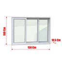 Ver imagem 4 de Janela Alumínio Elite 3 Folhas Moveis 1/3 100 x 150 V.Liso Branco Brimak