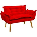 Ver mais imagens de Namoradeira Decorativa Confortável para Sala Recepção Consultório Manicure Alice Suede