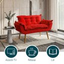 Ver imagem 4 de Namoradeira Decorativa Confortável Para Sala Recepção Consultório  Manicure Alice Suede