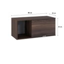 Ver imagem 6 de Armário Aéreo com Nicho e Porta Basculante 35x80x35cm Wlnp80 Nogal - Branco