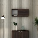 Ver imagem 4 de Armário Aéreo com Nicho e Porta Basculante 35x80x35cm Wlnp80 Nogal - Branco