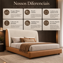 Ver imagem 3 de Conjunto Casal Cama Japonesa Cabeceira Milano Moderna Luxo Premiun Elegante Divani com Cabeceira em