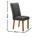 Ver imagem 3 de Mesa de Jantar Carolina 180cm Tampo MDF Vidro Canto Copo com 6 Cadeiras Lisa