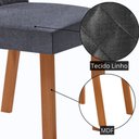 Ver imagem 5 de Mesa de Jantar Carolina 180cm Tampo MDF Vidro Canto Copo com 6 Cadeiras Lisa
