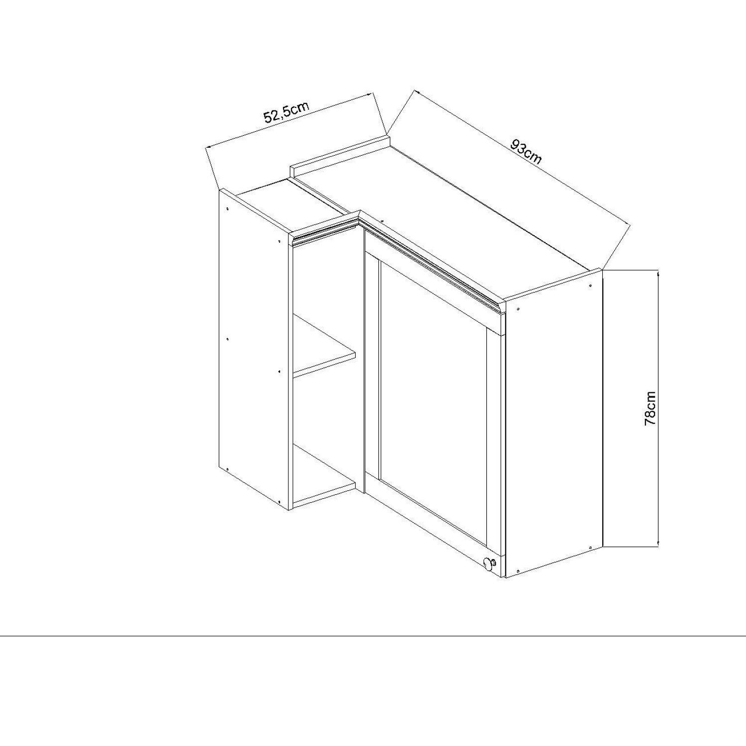 Armário Aéreo de Canto 1 Porta 100 % MDF Iluminata Geniaflex - 4