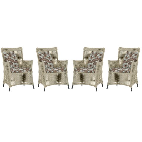 4 Poltronas Igapó Alumínio Micro Pintura Preta Corda Náutica Estofado 6