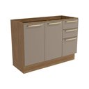 Ver imagem 1 de Balcão de Cozinha Modulado Botanic M624 c/ 2 Portas e 3 Gavetas Nogueira/Fendi - Kappesberg